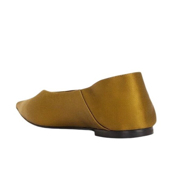 Saint Laurent Carolyn Slipper in Cuba Gold 40 With Box Womens Satin Flats - Picture 3 of 15